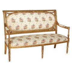 Antique Classical Italian Giltwood Sofa