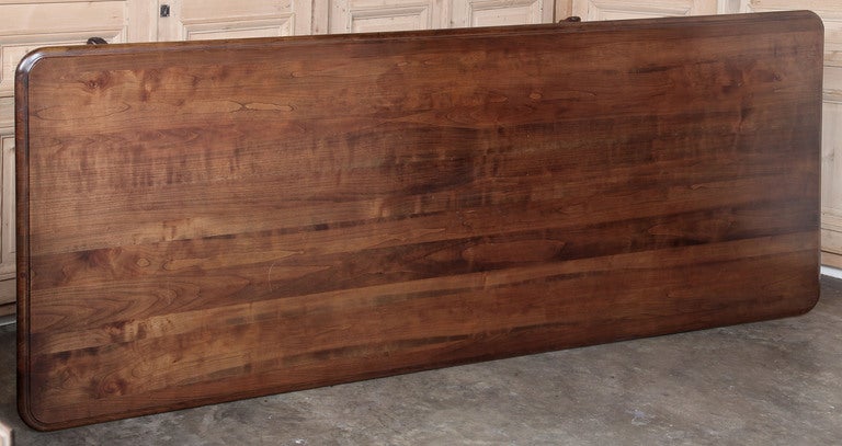 French Vintage Provincial Fruitwood Banquet Table