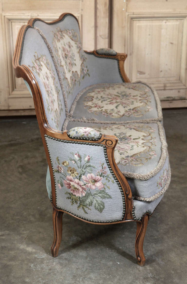 Antique French Louis XV Needlepoint Sofa