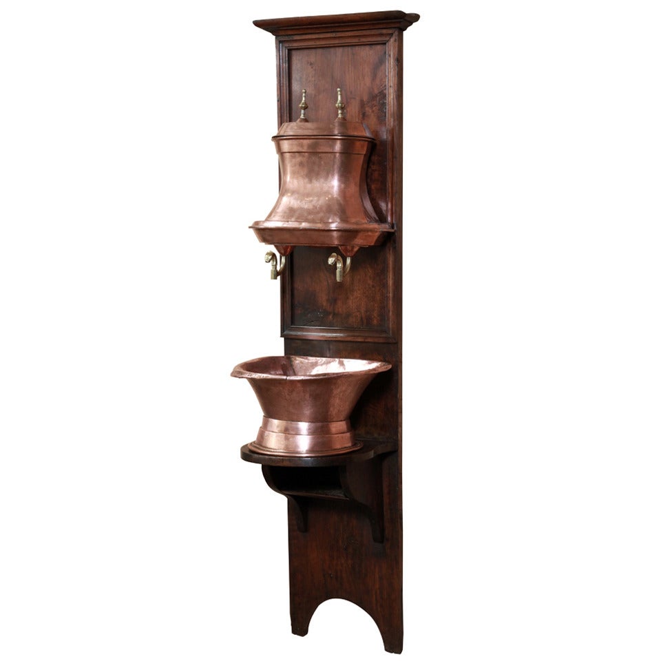 Antique French Copper Wall Fountain