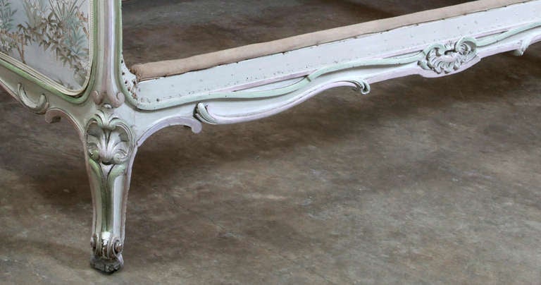 Antique French Regence Painted Bed 5