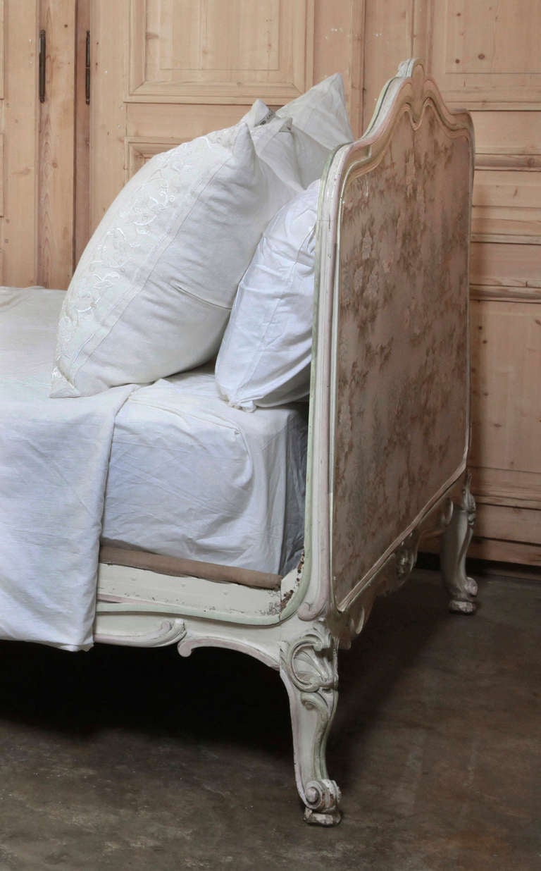 Antique French Regence Painted Bed 4