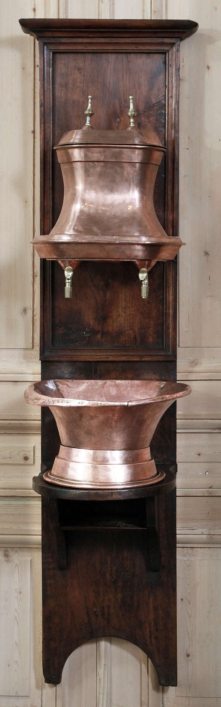 Rococo Antique French Copper Wall Fountain
