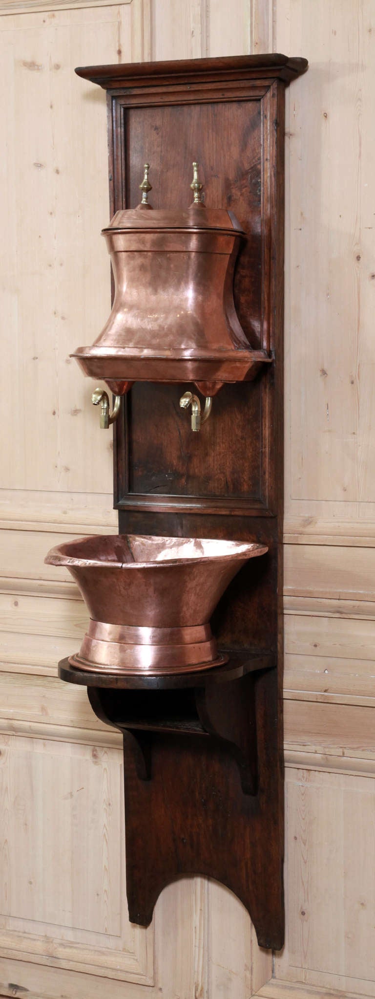 Antique French Copper Wall Fountain or as French call it Lavabo.
Circa 1780s. 
Please note that the prices on our website are updated far more frequently than on 1stDibs, and that we have thousands more items that will never appear on 1stDibs that
