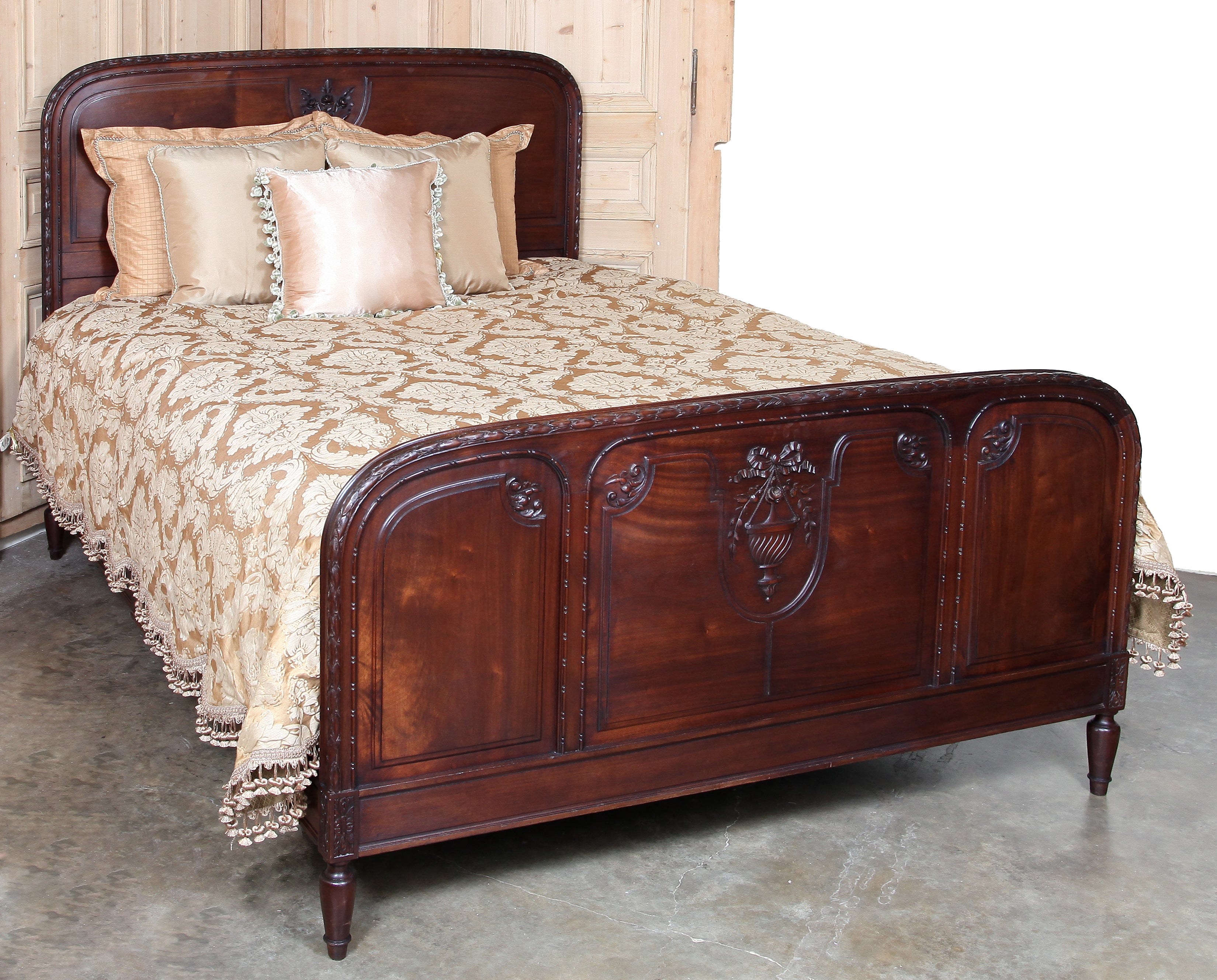 Antique Louis XVI Walnut Queen Bed