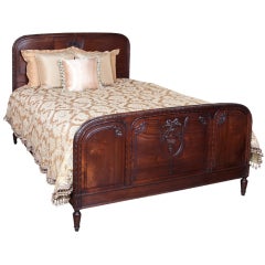Antique Louis XVI Walnut Queen Bed