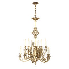 Antique French 19th Century Gasolier Chandelier