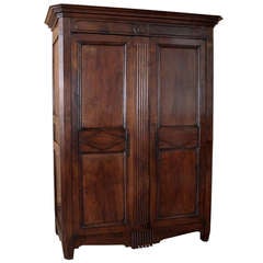 Antique French Directoire Period Walnut Armoire