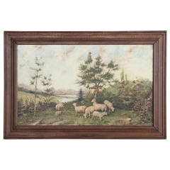 Antique Oil Painting On Canvas by H. Basteyns 2