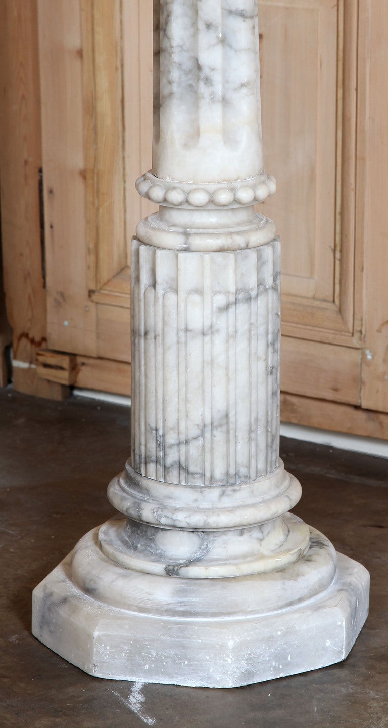 Pair Antique Marble Pedestals With Urns 2