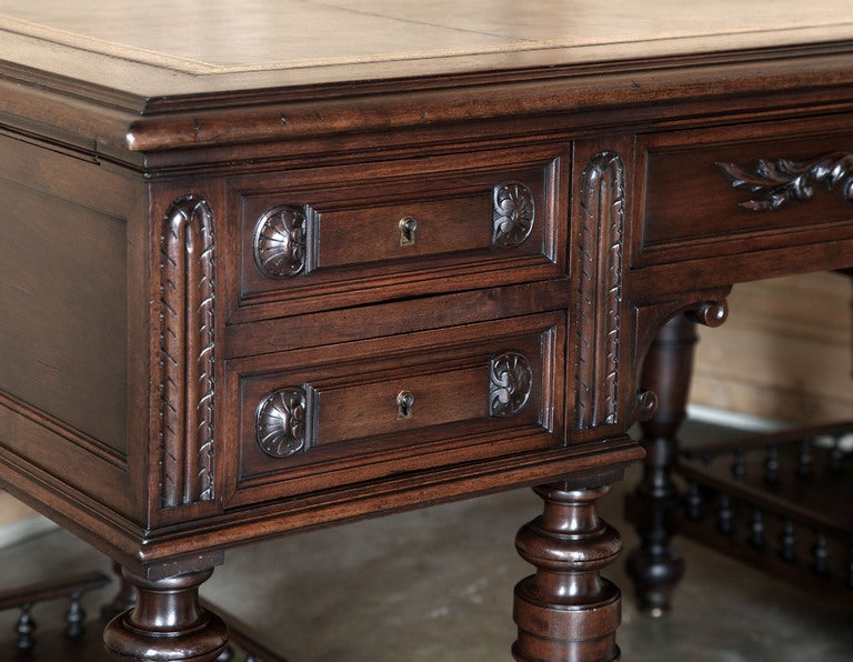 Antique Henri II Walnut Desk 1