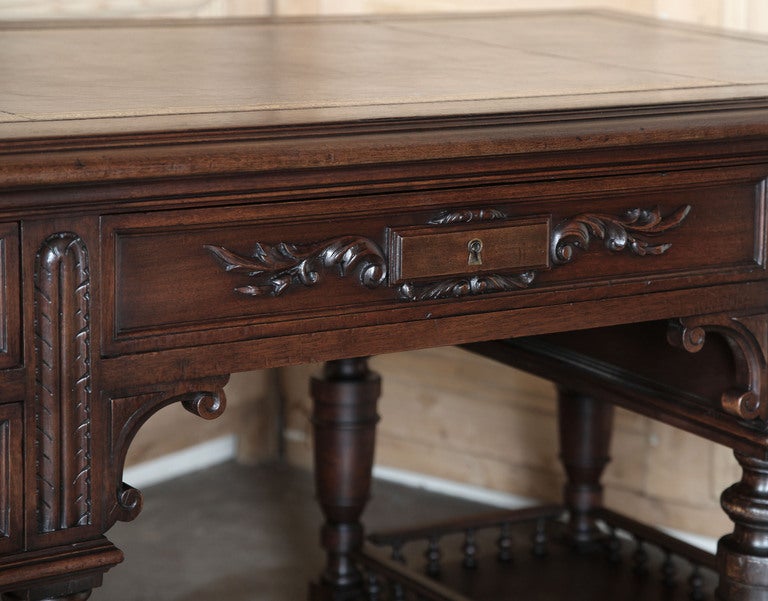 Antique Henri II Walnut Desk 4