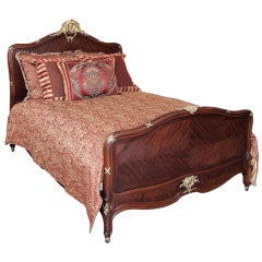 Antique Regence Mahogany Queen Bed