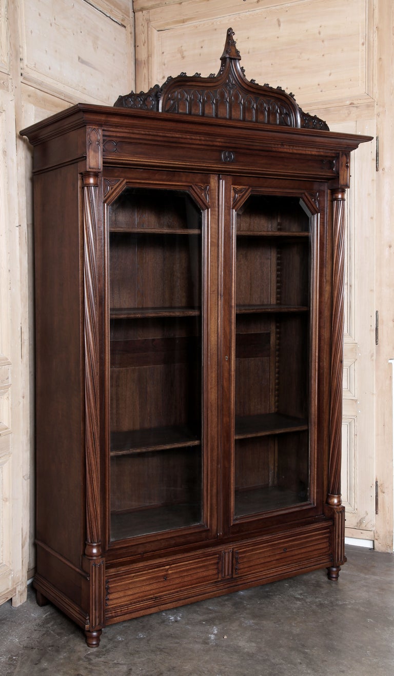 Antique Gothic Walnut Armoire at 1stDibs
