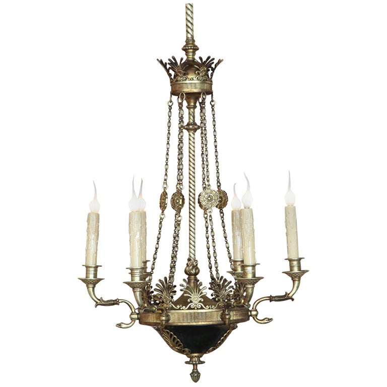 Antique 2nd Empire Bronze and Brass Chandelier at 1stDibs