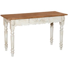Antique French Rustic Painted Console / Sofa Table