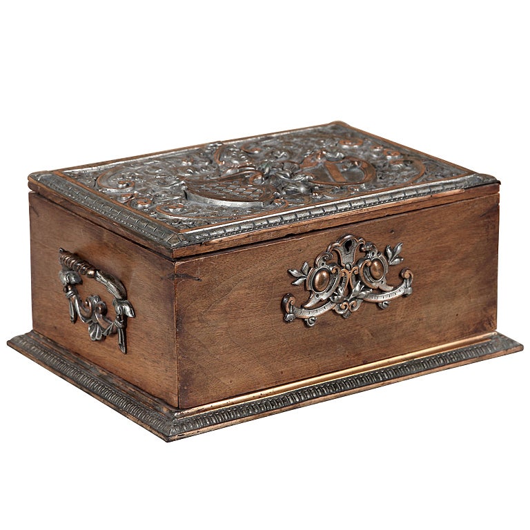 Antique Wooden and Bronze Jewelry Box at 1stdibs