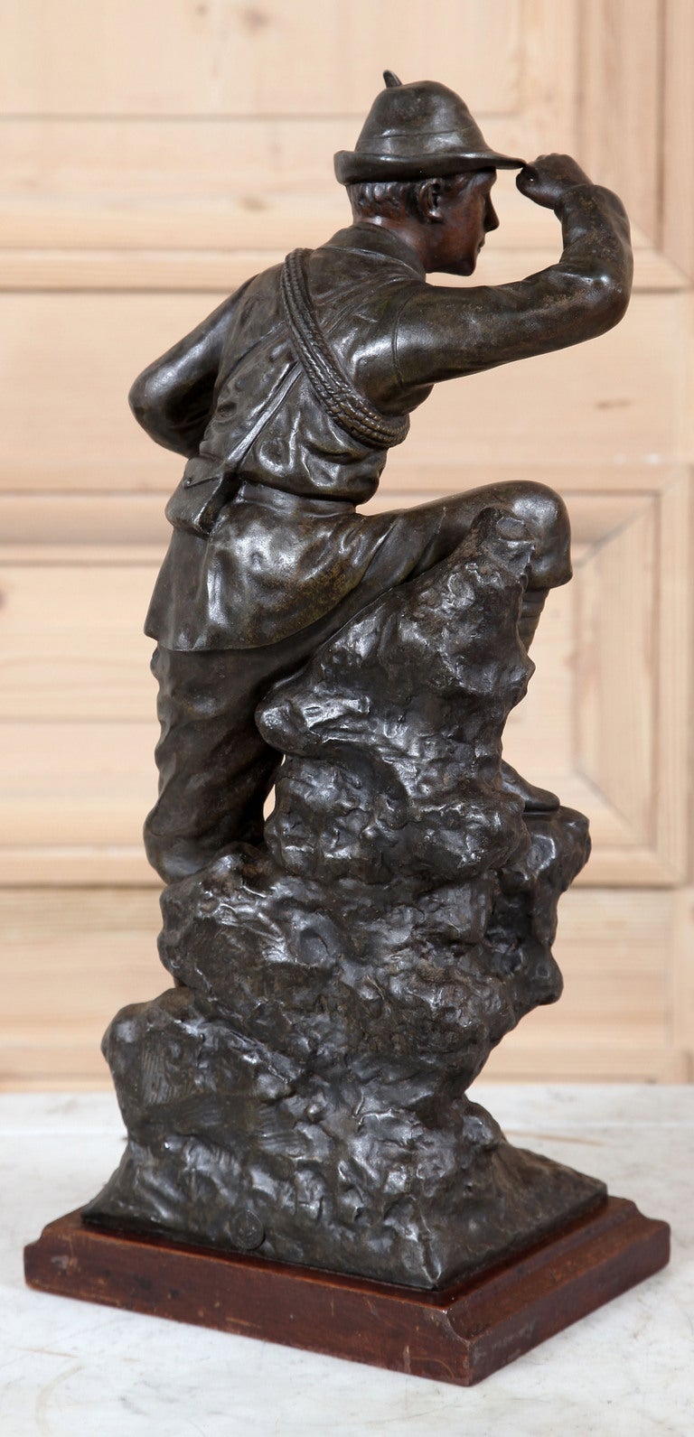 Bronze Antique Spelter Statue of Hunter