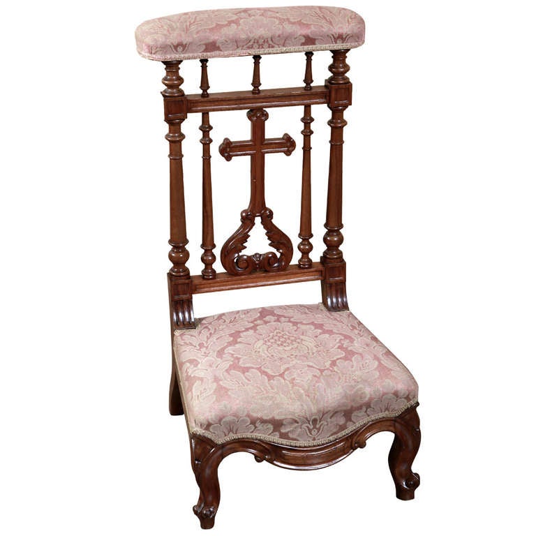 Antique French Walnut Prayer Kneeler At 1stdibs