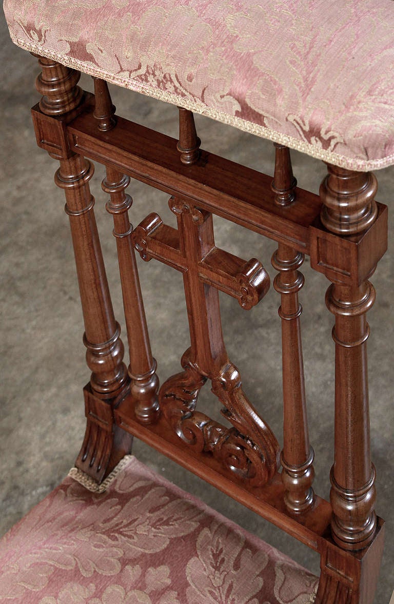 Antique French Walnut Prayer Kneeler 2