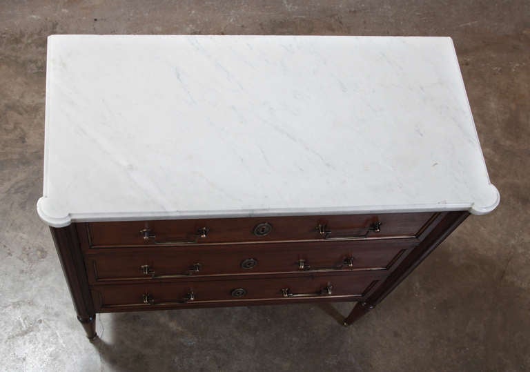 Antique French Directoire Style Marble Top Commode 6