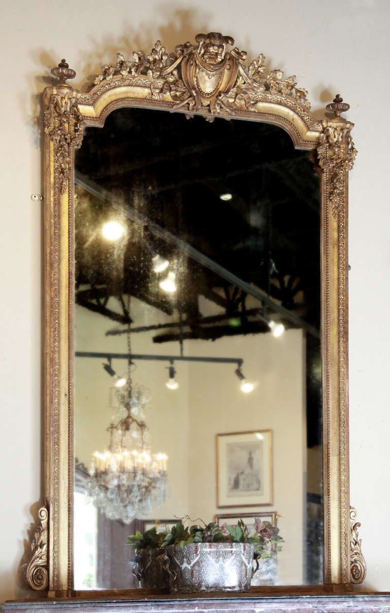 Antique French Louis XVI Gilded Mirror 5