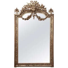 Antique 19th Century French Louis XVI Neoclassical Gilded Mirror