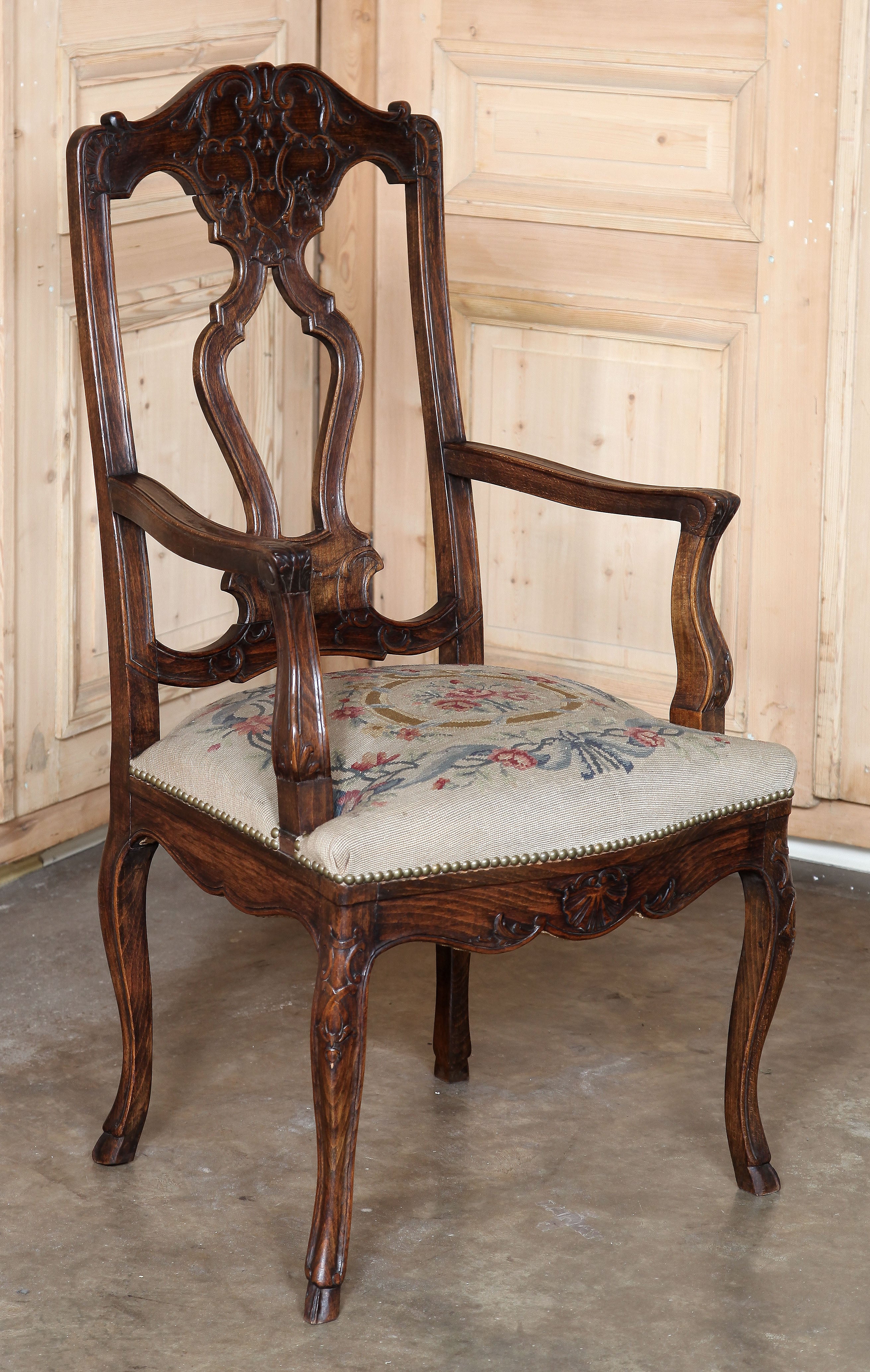 Antique French Liegoise Tapestry Fauteuil ~ Saturday Sale ~