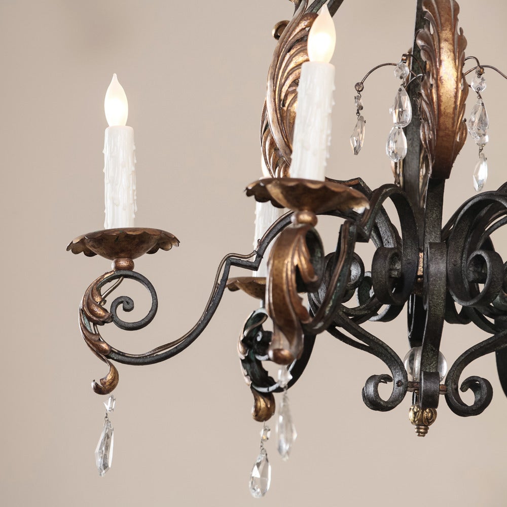 wrought iron crystal chandelier lighting country french