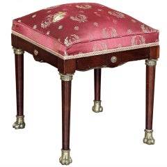  Antique French Empire Mahogany Footstool