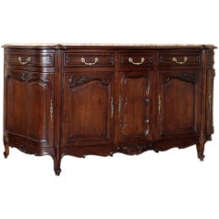 Antique Provincial Cherry Buffet with Marble Top