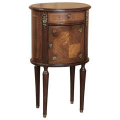 Antique French Louis XVI Oval Nightstand