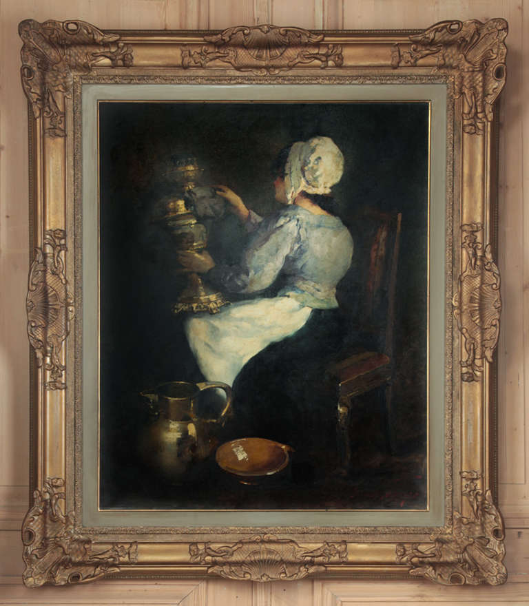 This wonderful Vintage Framed Oil Painting on Canvas by Simon Van Gelderen (1905-1986) glorifies the importance of those who take care of the simpler tasks in life, making it all possible for the rest to survive in a civilized