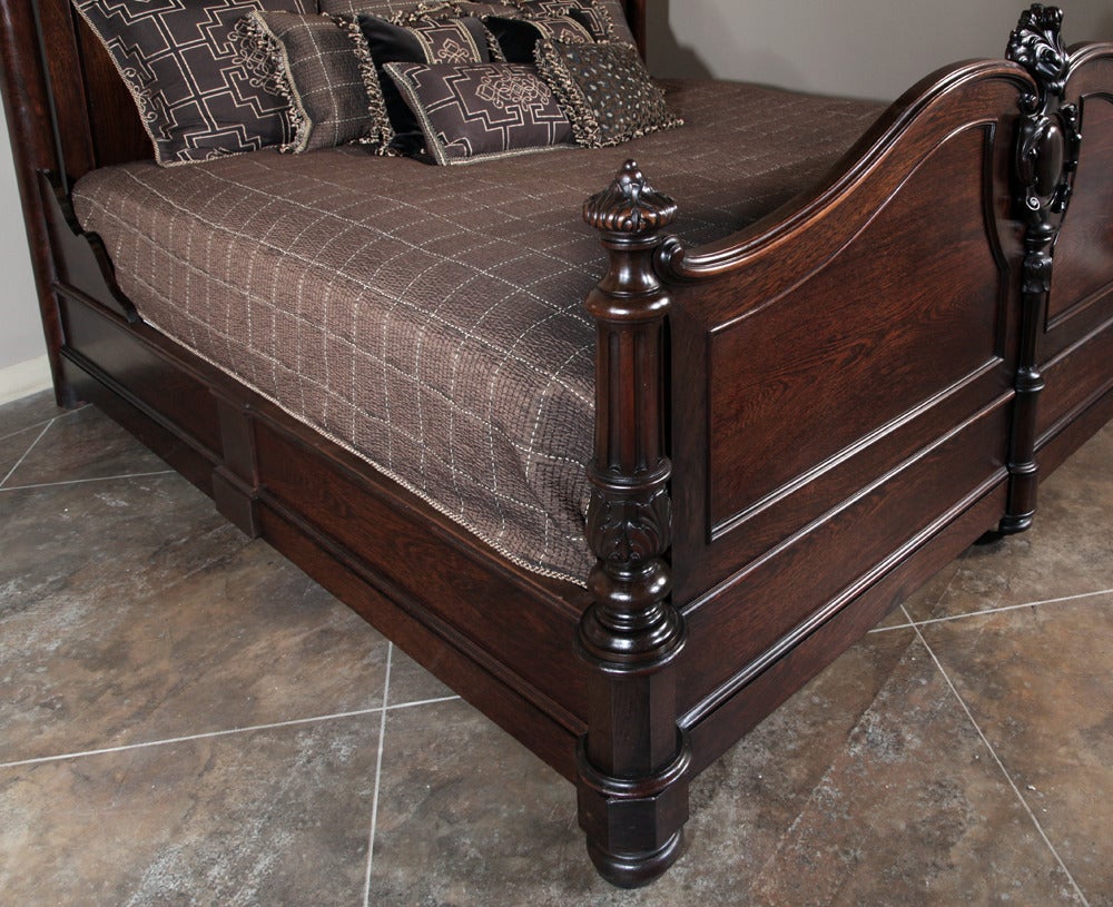 19th Century French King-Size Rosewood Bed 2