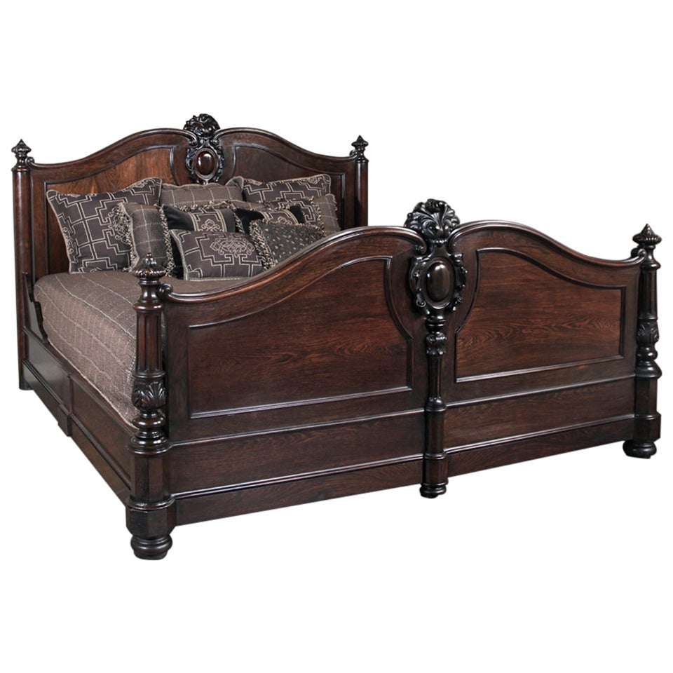 19th Century French King-Size Rosewood Bed
