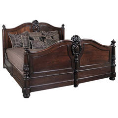 Antique 19th Century French King-Size Rosewood Bed