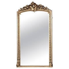 Antique Grand Regence Gilded Mirror from French Chateau 