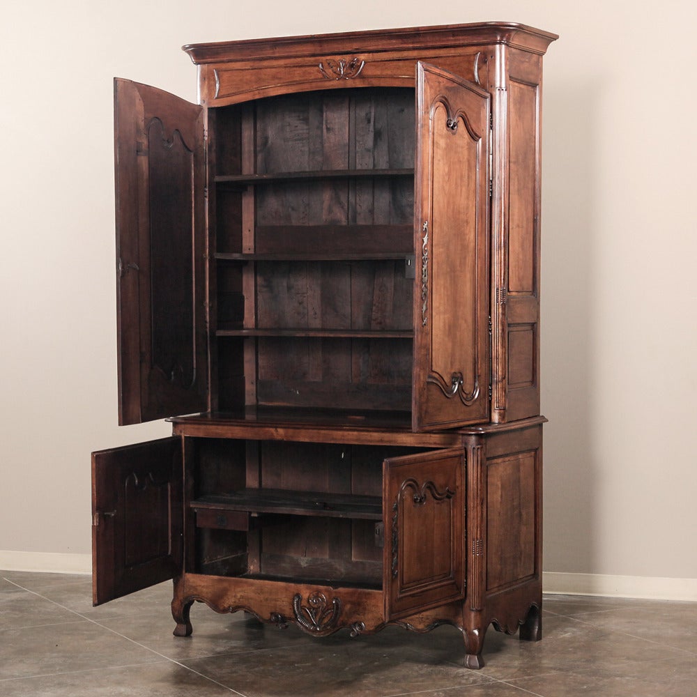 Carved 18th Century Country French Walnut Buffet a Deux Corps ~ Saturday Sale! 