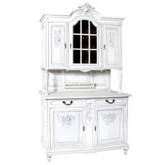 Antique Louis XVI Walnut Painted China Buffet