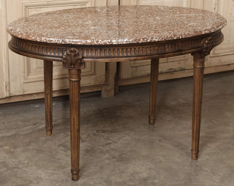 Antique French Louis XVI Walnut Library Table