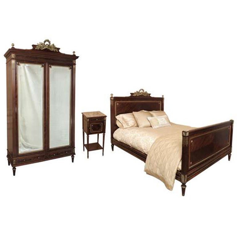 Antique French Louis XVI Bedroom Set (Signed Bastet)