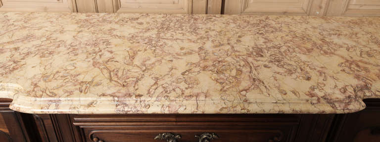 Vintage Country French Marble Top Buffet 3