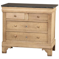 Louis Philippe Marble-Top Stripped Commode