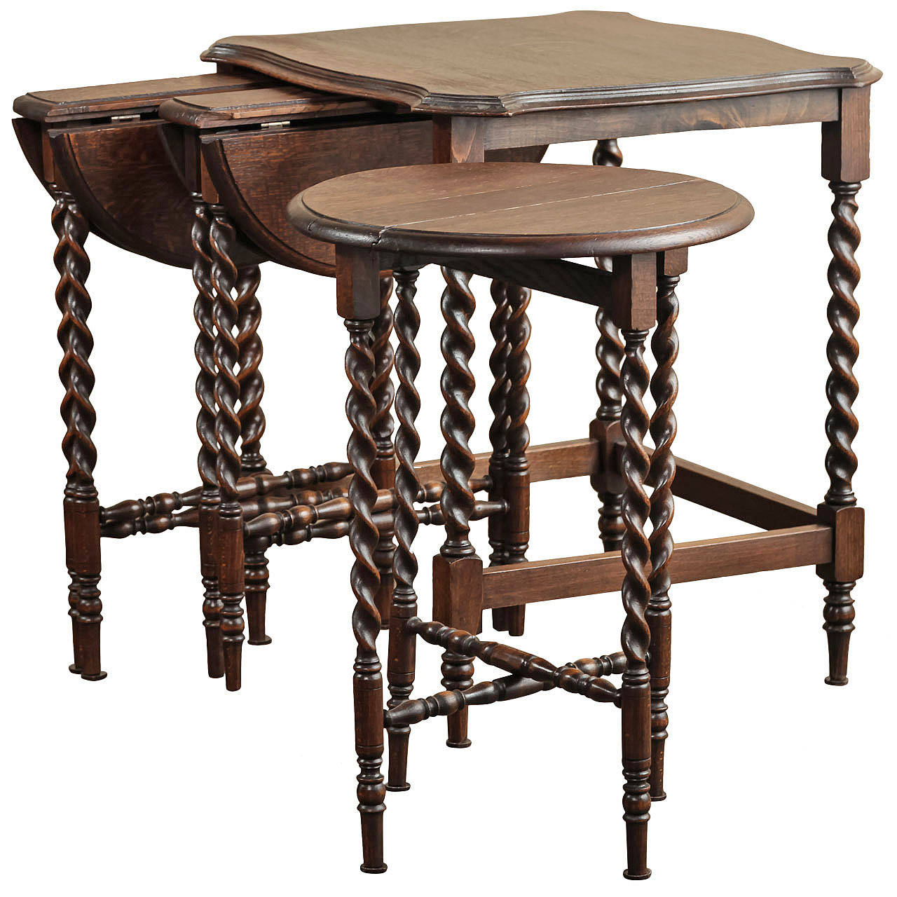 Set of Four Barley Twist Nesting Tables at 1stDibs