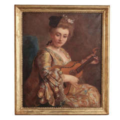 Antique Framed Oil Painting on Canvas