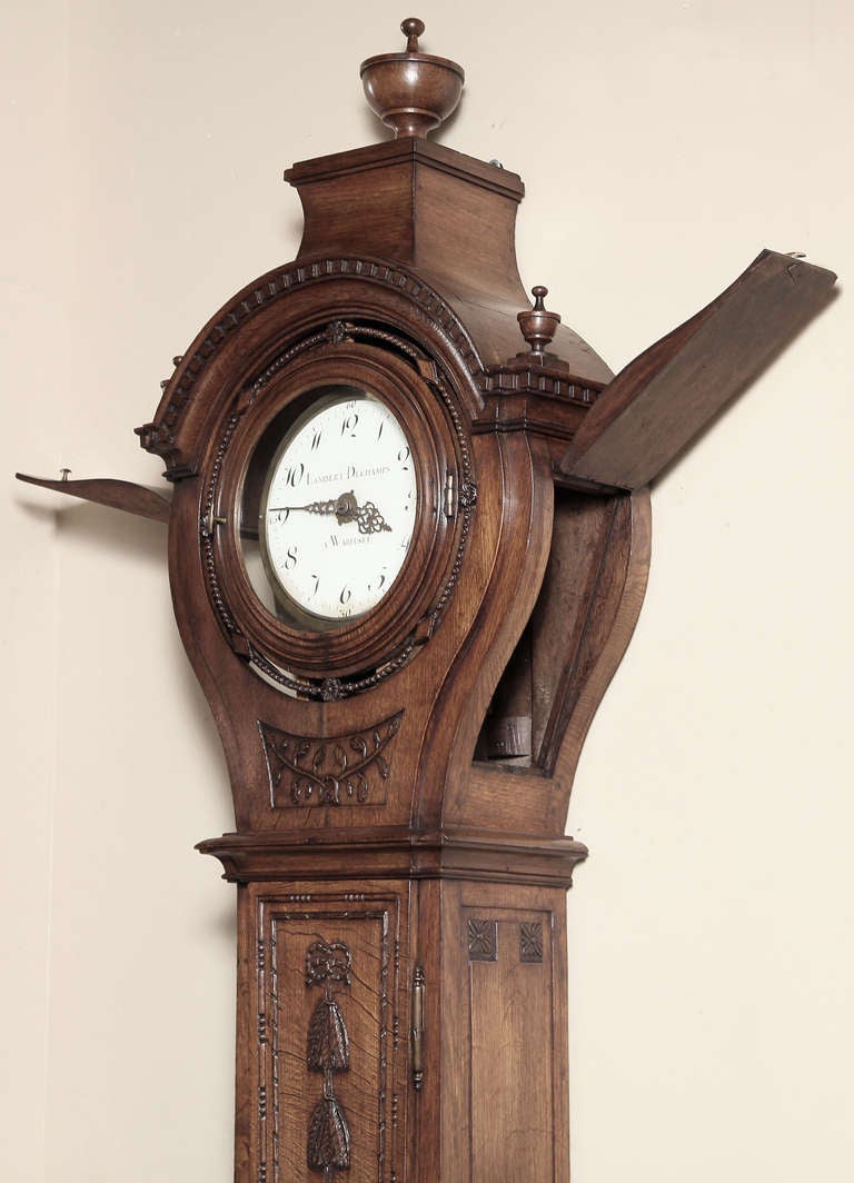 Antique French Louis XVI Style Long Case Clock In Excellent Condition In Dallas, TX
