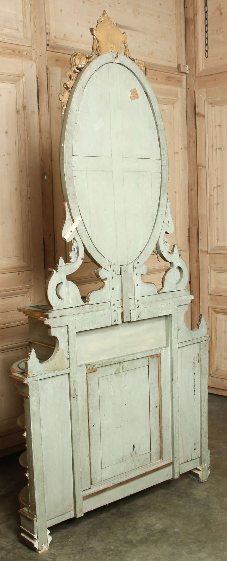 Antique Italian Baroque Cabinet Console with Mirror 3