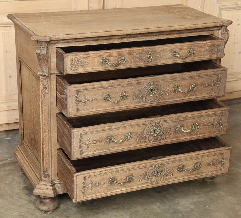 Country French Stripped Oak Commode 1
