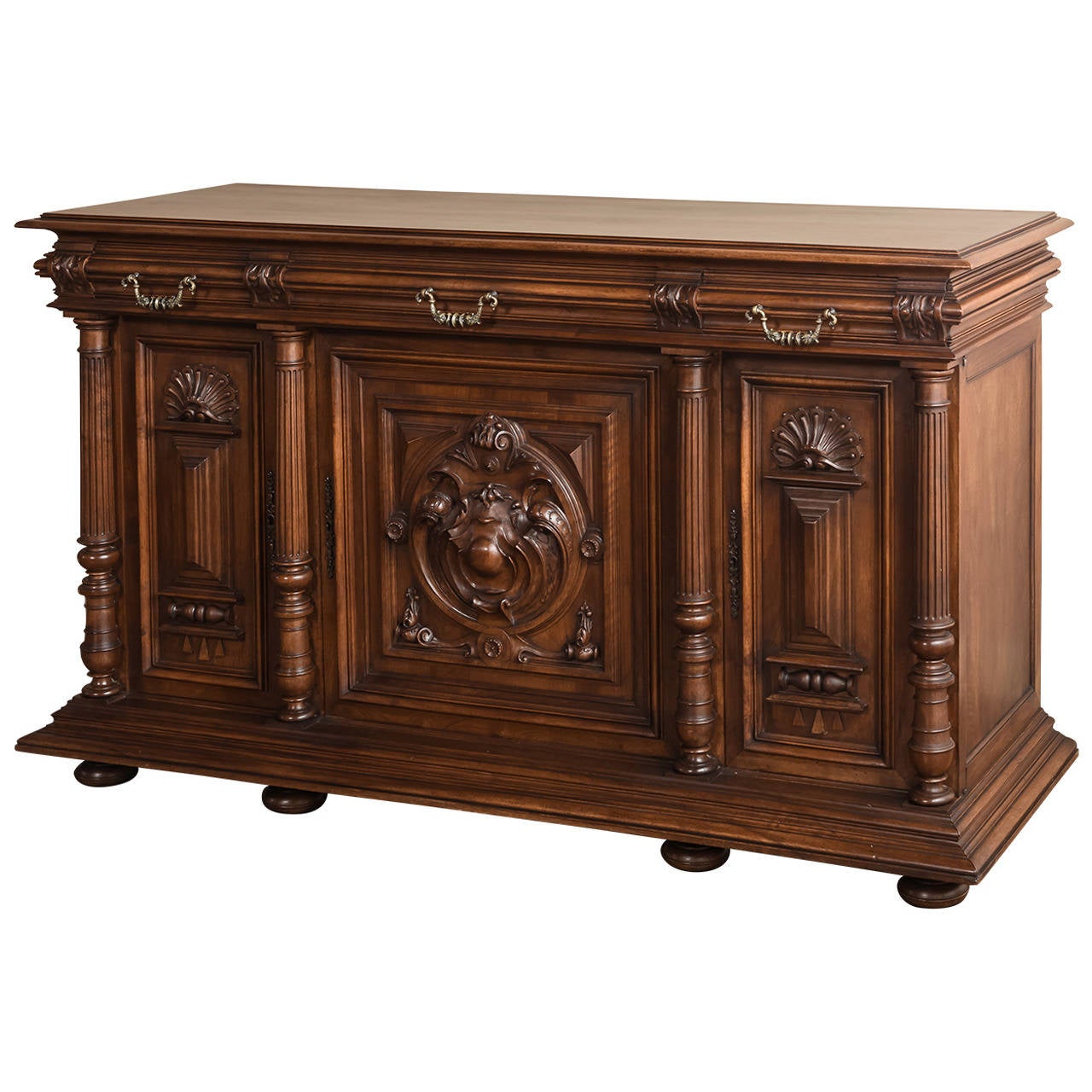 Antique Henri II Walnut Buffet For Sale at 1stdibs