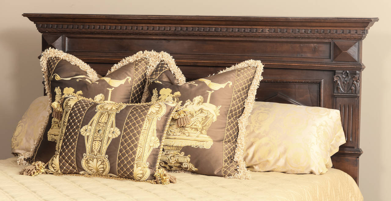 Antique Italian Walnut Neoclassical Queen Bed at 1stdibs